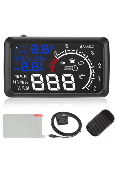 NO BRAND DISPLAY PROIECTIE LED LCD HUD OBD2 5.5 ALBASTRU