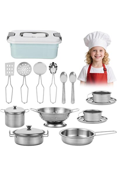 Type-C Set de 17 accesorii de bucătărie pentru copii, fabricate din oțel inox...