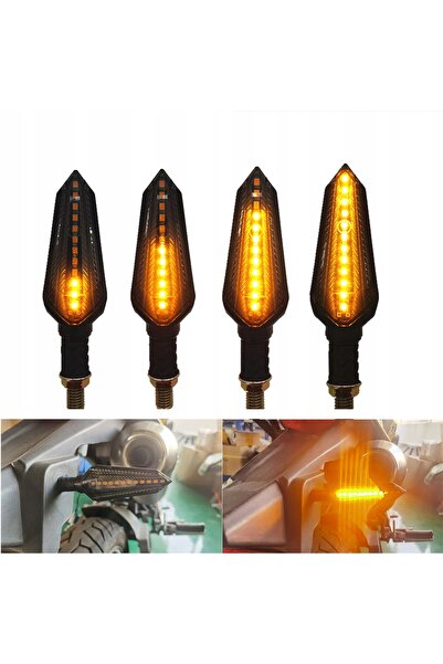 NO BRAND 4x LED DRL dinamici secvențiali pentru motociclete și ATV-uri, semna...