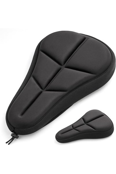 FUKUKAWA Bike Seat Cushion Cover 27×19×3.5 cm – Ergonomic Gel & Memory Foam P...