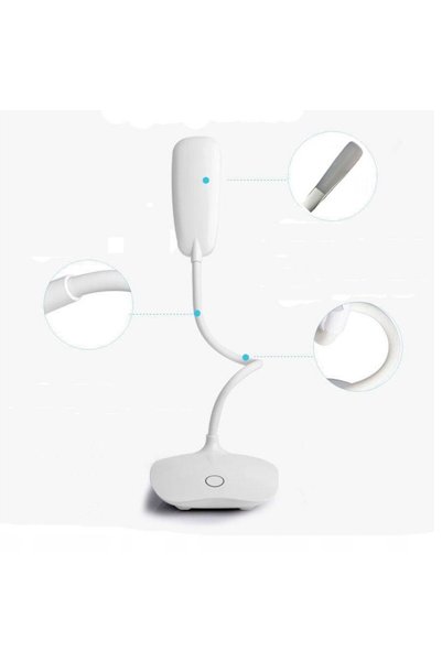 Retoo Lampă de birou școlară și de birou, cu control tactil, 14 LED-uri, USB, albă