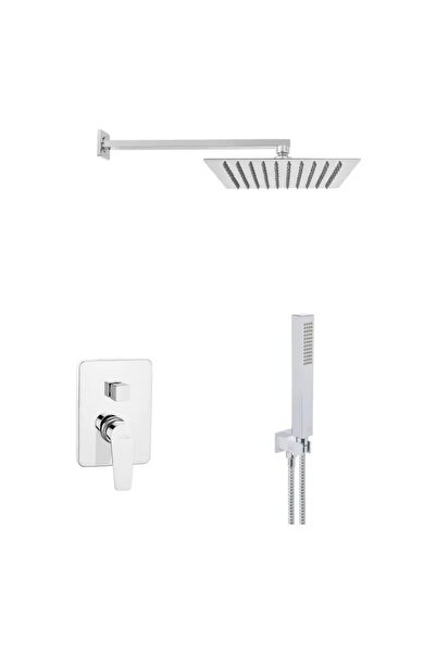 Invena Set de duș pentru baie cu baterie de cadă și pară de duș tip ploaie