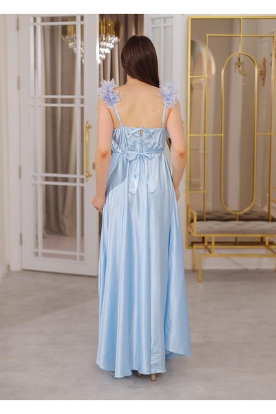 Loviana belle Boxed Long Satin Nightgown with Rose Details