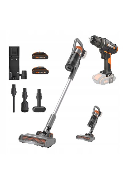 WORX Set aspirator vertical wx038 2x2ah + șurubelniță wx100.9 20V