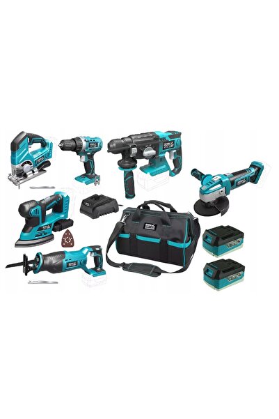 NO BRAND DEDRA KIT DE SCULE ELECTRONICE SAS 18V 2X5 AH Polizor Sablă, Ferăstr...