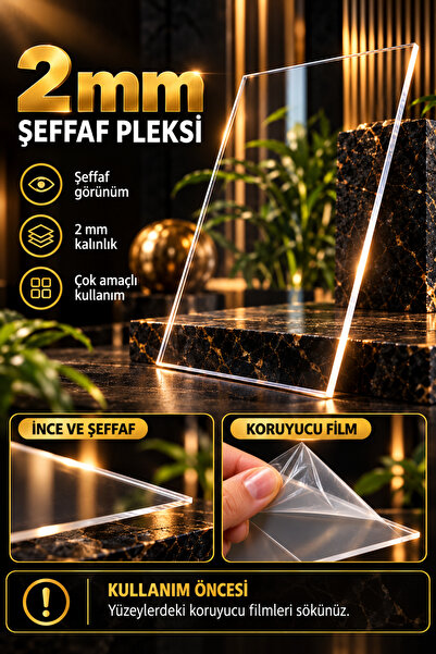Baskılar Şeffaf Pleksi Levha 2mm | Cam Görünümlü Akrilik Pleksiglass Mika | T...
