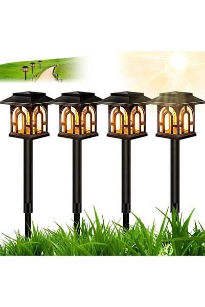 bedee 4x Lampă solară LED decorativă de grădină cu țăruș