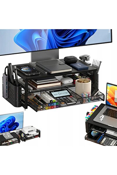 NO BRAND Suport monitor computer cu sertar, stabil