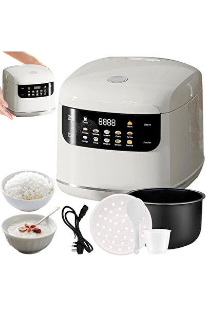 bedee Set de gătit orez și legume, aparat de gătit orez 2L 400W alb