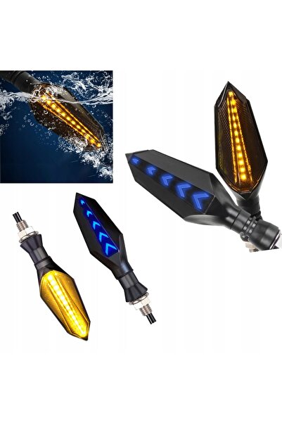 NO BRAND 4x LED DRL dinamici secvențiali pentru motociclete și ATV-uri, semna...