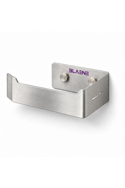 Blaene Stainless Steel No-Punch Mounting Adhesive and Screw Minimal Toilet Paper Holder, Wc Paper Hanger, Bathroom & Toilet Inox- Bth-016
