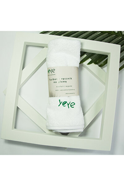 YEYE Made In Nature Turban – prosop de cap, 100% bumbac, Yeye Alb