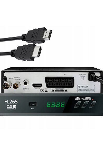 Retoo DECODER TUNER TV TERESTRIAL USB 5V FULL HD DVB-T2 ANTENĂ PILOT + CABLU ...
