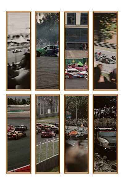 OEM Set 8 semne de carte tema circuit de curse, design sportiv si dinamic, ca...