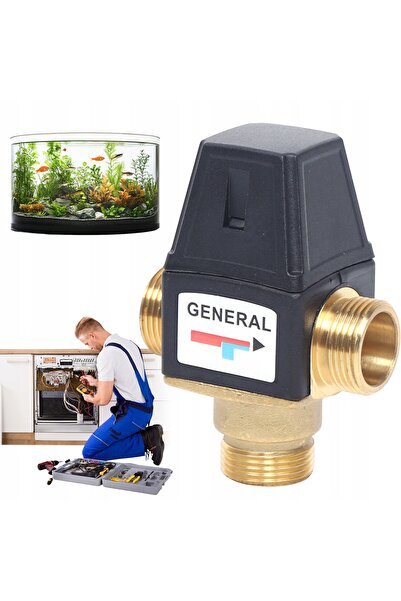 NO BRAND Robinet cu bilă termostatic de amestec cu trei căi G3/4 reglabil