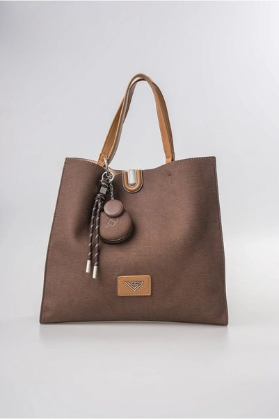 ÇÇS Women's Large Shoulder Bag with Mirror Charm Detail, Stylish Daily Handba...