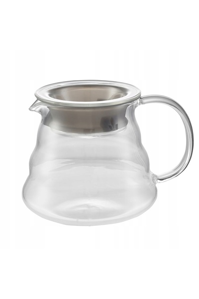 DUKAAN Cafetieră din sticlă 400 ml, termorezistentă, cu capac, Barista DUKA