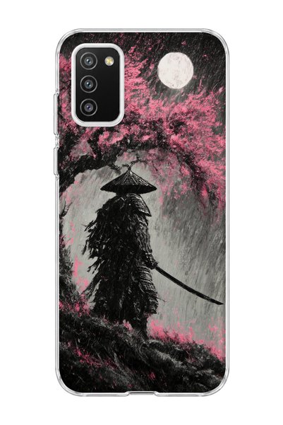 lelia Samsung Galaxy A02S Compatible Samurai Full Moon Printed Transparent Ph...