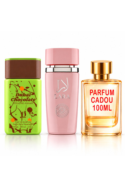 Al Fakhr Perfumes Pachet 3 Parfumuri + Dubai Chocolate + Lara Pink + 1 x Parf...