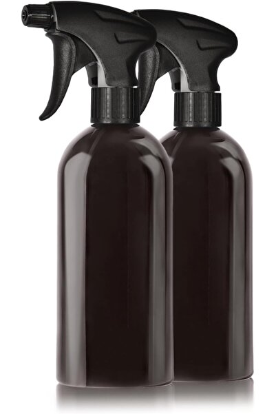 Type-C Set de 2 sticle de plastic negre cu pulverizator, 500 ml, reîncărcabil...