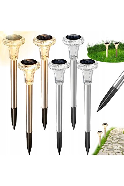 bedee Set de 6 lămpi solare de grădină cu țăruș, pentru decor exterior, 300mA...
