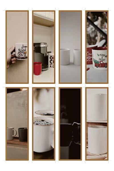 OEM Semne de Carte Set de 8 cu tematica ceasca de cafea, Carton gros, Design ...