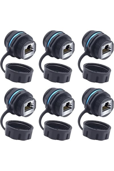 TERRIFI موصل RJ45 CAT6 مقاوم للماء ومحمي للتركيب على اللوحة، موصل أنثى إلى أن...