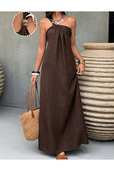 Evendi Long dress, Brown