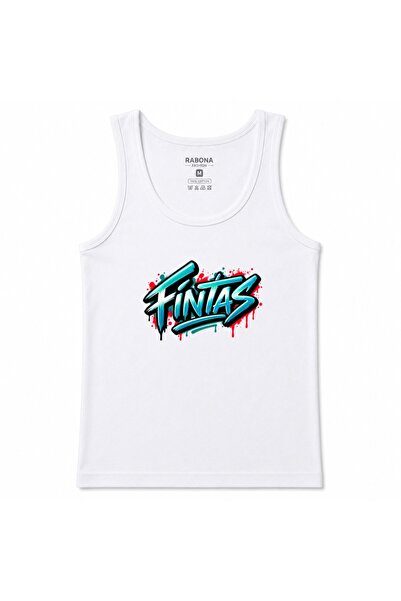Rabona Fashion Fintas Kuwait Turquoise & Red Urban Graffiti Graphic Tank Top