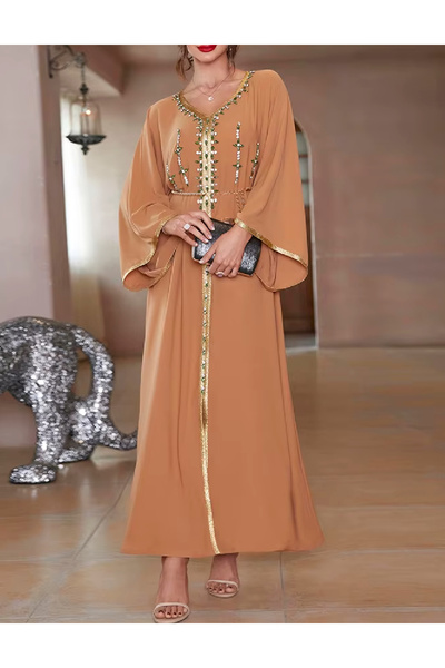 Evendi Long dress, Brown