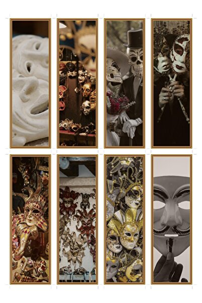 OEM Bookmarks Set of 8 with Theater Masks Theme, Reading Accessories, Premium...