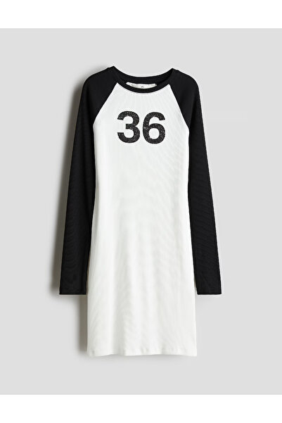 Evendi Dress, Black/White