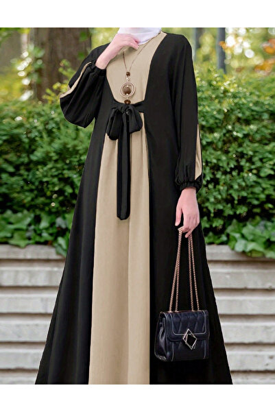 Evendi Long dress, brown/black