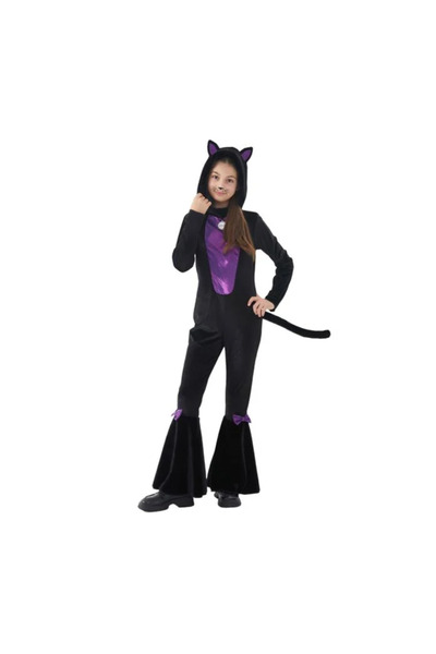 Generic Brand Costum de Carnaval Pisica Neagra 14 ani 150-164 cm