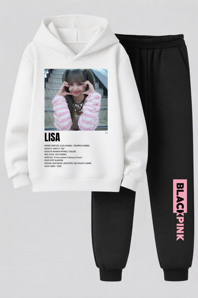 MAGORS Lisa from Blackpink Printed 3-Yarn Quality Sweatshirt and Sweatpants K...