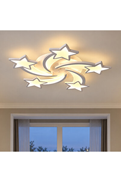 DIGITAL Merchandise Lustra LED cu telecomanda IPOMOEA 85W, 5 Stele, lumina Re...