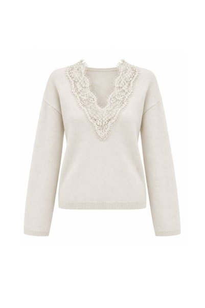 Secret Passion Lingerie New Season Lace Detailed V-Neck Women's Knitwear Sweater 52116101