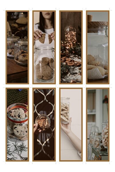 OEM Set 8 semne de carte tema borcan cu biscuiti, accesorii citit, carton rez...