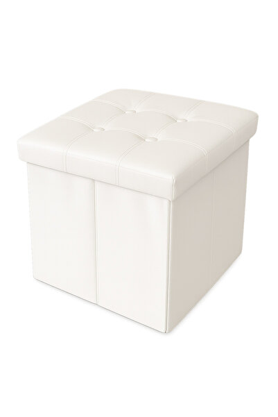 Sekekamaccs Taburet pliabil modern cu spațiu de depozitare - 38x38x38cm / bej