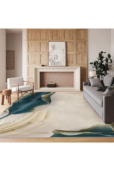 Asi Home Covor Hol Leaves, 80x300 cm, Catifea, Multicolor, Bază 100% Bumbac, ...