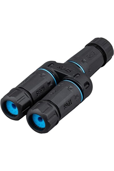 Su geçirmez IP68 Korumalı 1/2 Splitter Dişi + 2XDişi RJ45 Ethernet Konnektör Soketleri CAT6/CAT5E/CA
