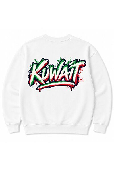 Rabona Fashion Kuwait Men's Graphic Printed Sweatshirt - Flag Colors Urban Gr...
