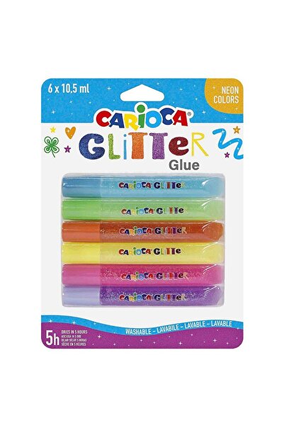 carioca Σετ Κόλλας Γκλίτερ Φωσφοριζέ 6 τεμαχίων 10.5ml 96-408