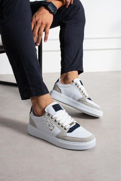 L.A Polo White navy blue men's sneaker