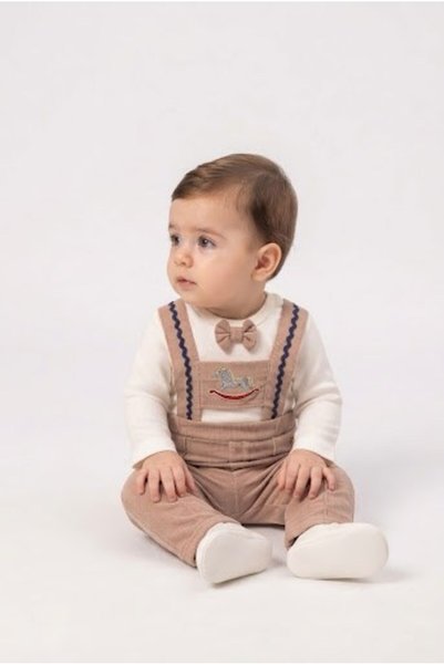 ZEYNUKO Baby Boy Carousel Waterway Motif 2-Piece Bodysuit Slopet Set 3-18 Months