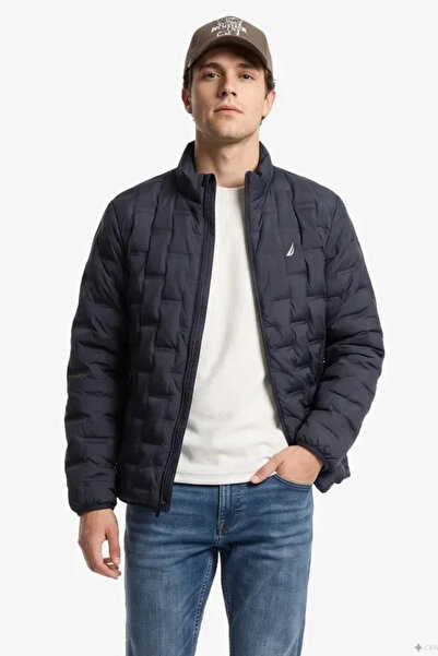 Nautica Men's Navy Blue Water Repellent Coat