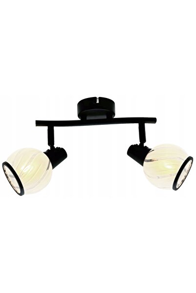 Reality Bandă luminoasă de tavan neagră Megan spot 2pl. abajururi albe 831002-30