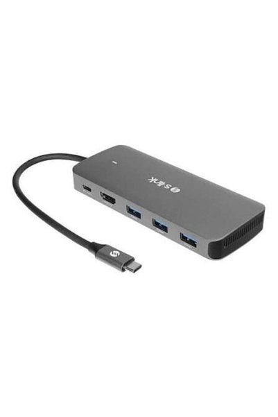 S-LINK SWV-USBC036 6 in 1 Gri Metal Type-C to HDMI+USB3.0+PD3.0 USB-C 3.1 M2 ...