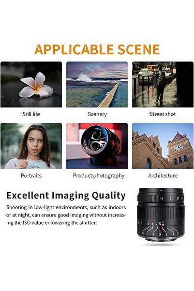 55mm F1.4 Mark II APS-C Manuel Odak Lens Büyük Diyafram Aynasız Kameralar Lens ile uyumlu ürün Sony
