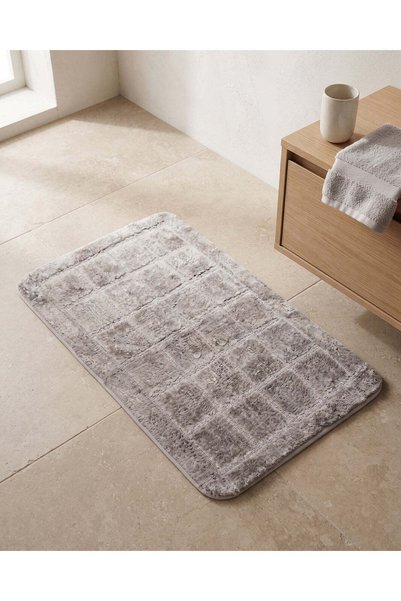 REDTAG سجادة حمام من الإسفنج المرن باللون الرمادي مقاس 50 × 80 سم
